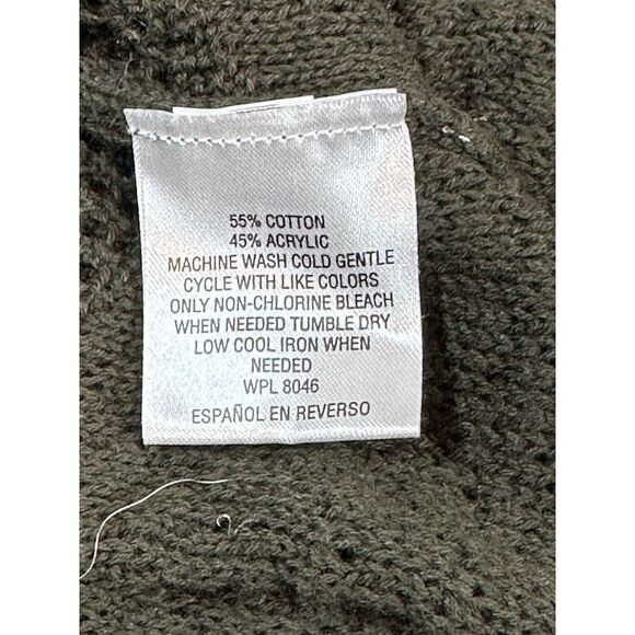 Style & Co Long Bohemian Olive Open Front Crochet‎ Sweater Womens 0X Fall Boho - Picture 4 of 5